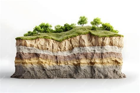 Detailed geological cross section showcasing the complex layering and ...