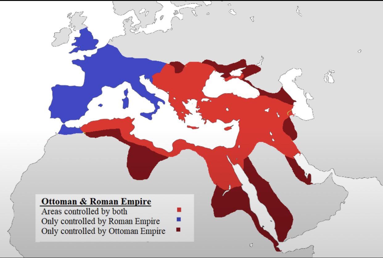 Size Comparison of Roman & Ottoman Empires At Their Peak Size Comparison of Roman & Ottoman Empires At Their Peak