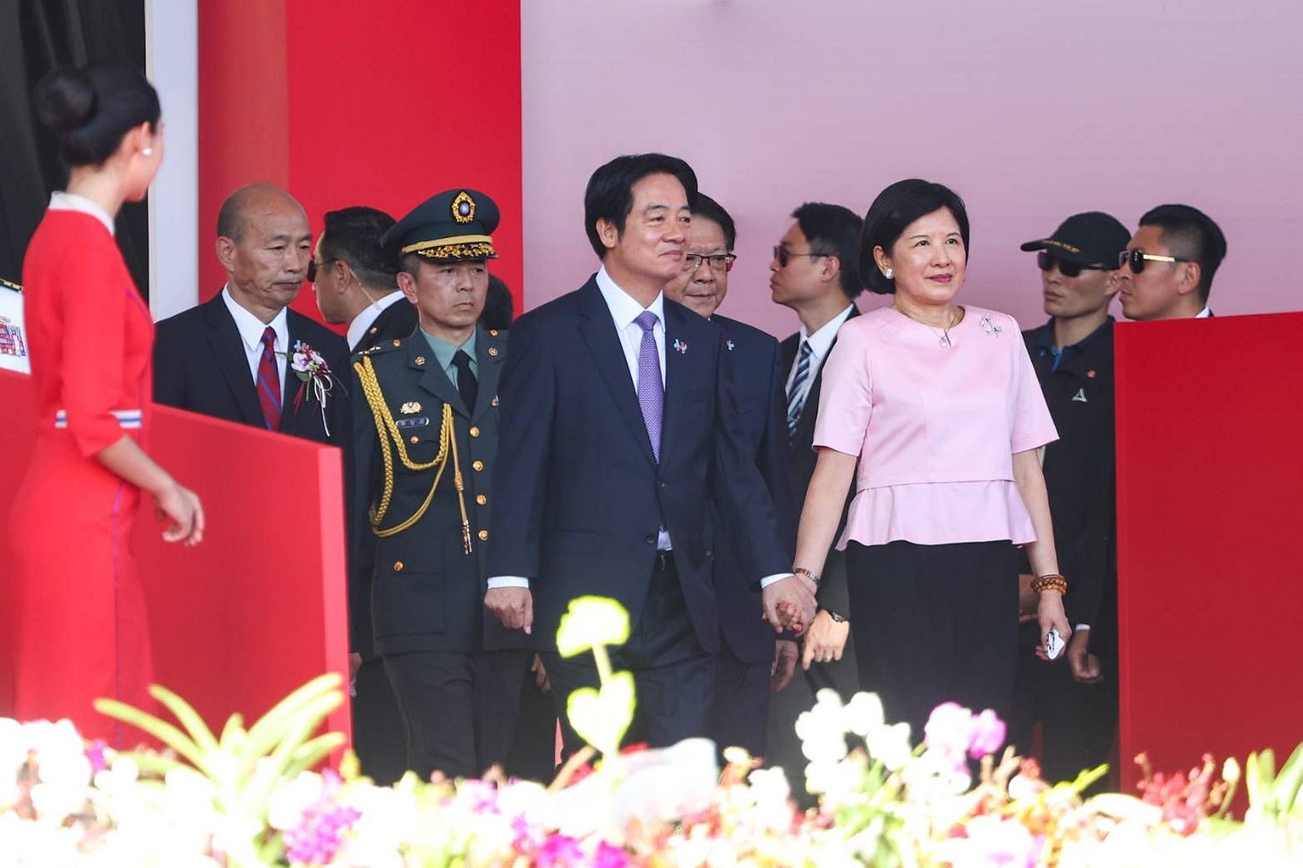 20251010-总统赖清德与夫人10日一同出席国庆典礼。（颜麟宇摄）