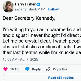 Harry Fisher, Paramedic: Open Letter to Robert F. Kennedy Jr.