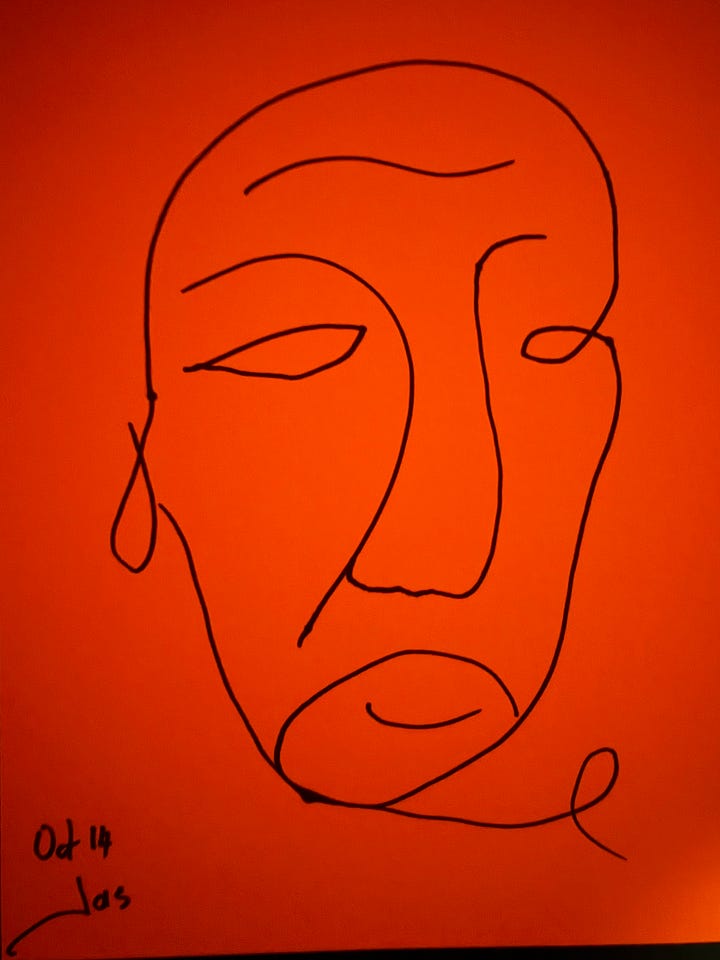 Simple line drawing of faces
