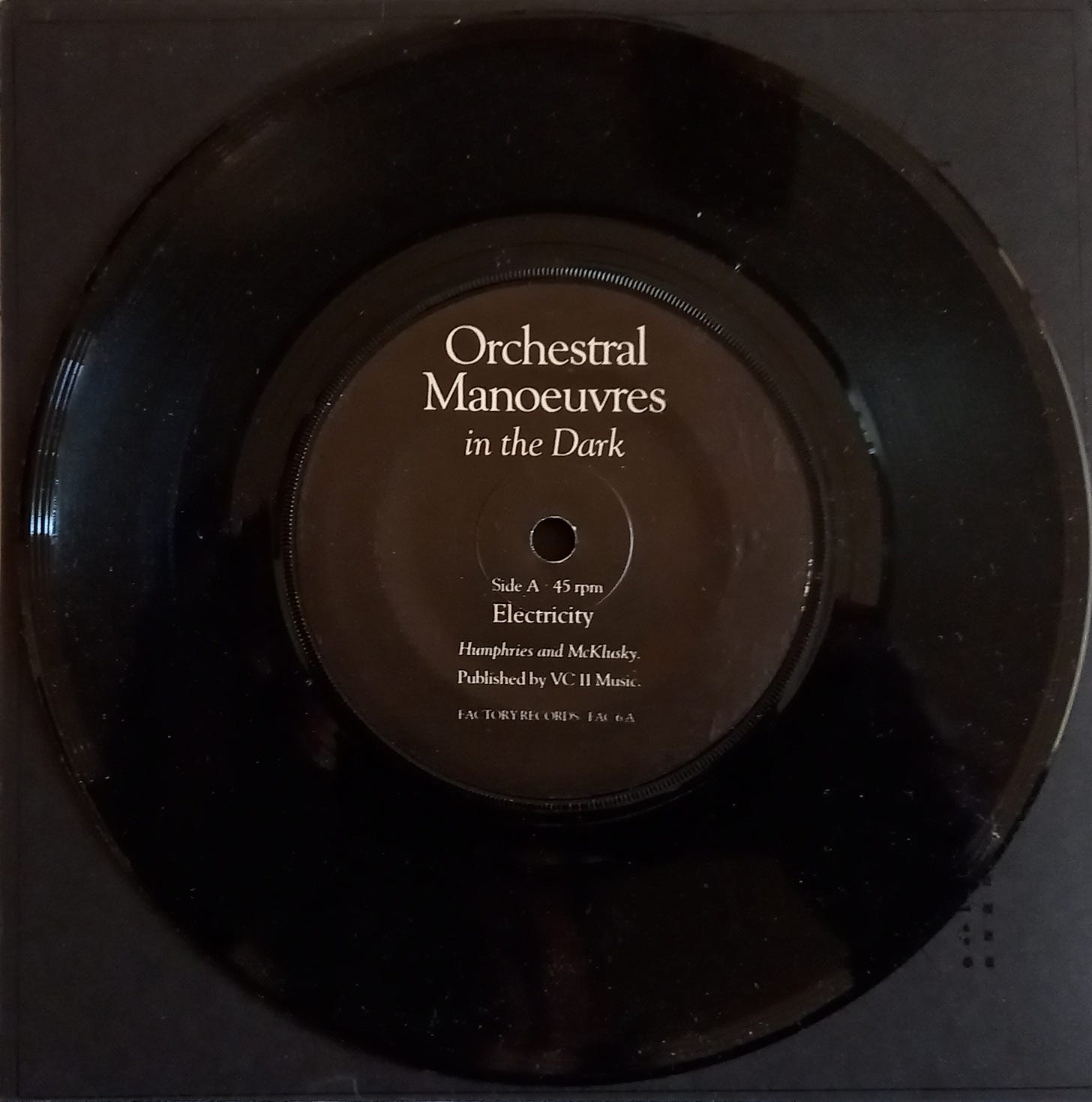 The Electricity single on Factory Records.