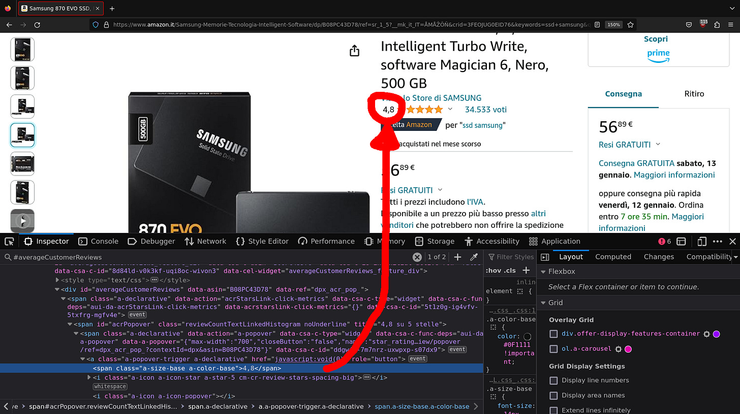 Average rating is shown near the reviews