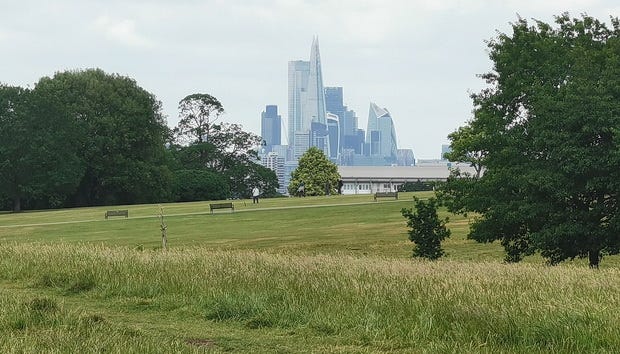 The City Beyond The Hill – the skyscrapers of London seen from Brockwell  Park – photos