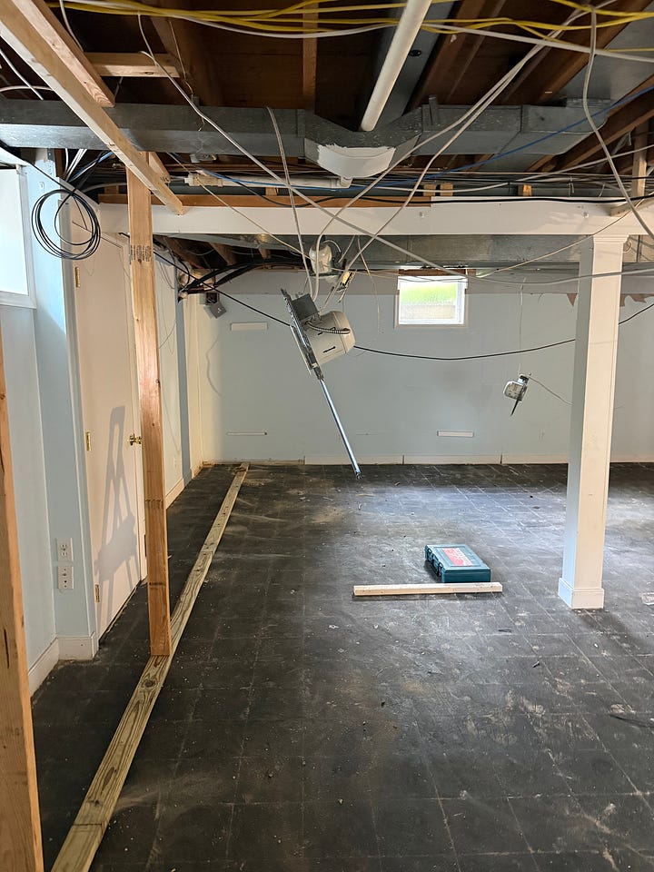 Basement renovation under construction