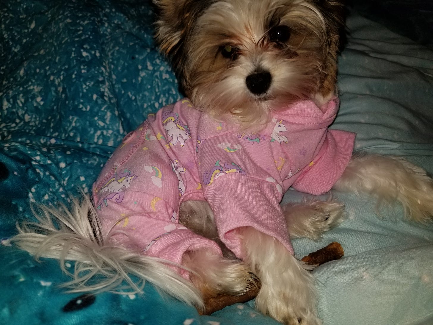Keke in her pink pajamas