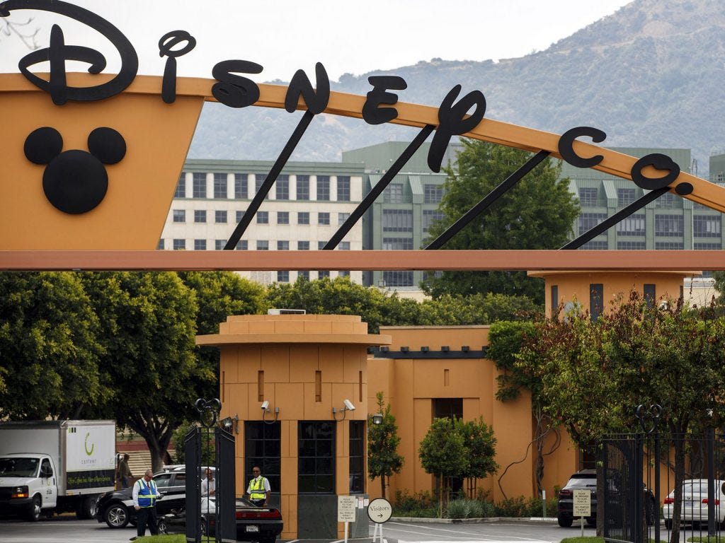 The entrance to The Walt Disney Studios in Burbank, California. Credit: Patrick T. Fallon/Bloomberg