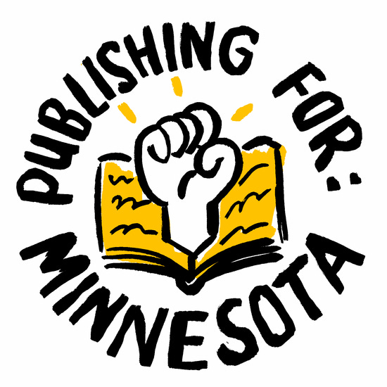 Publishing for Minnesota logo (a fist coming out of a book)