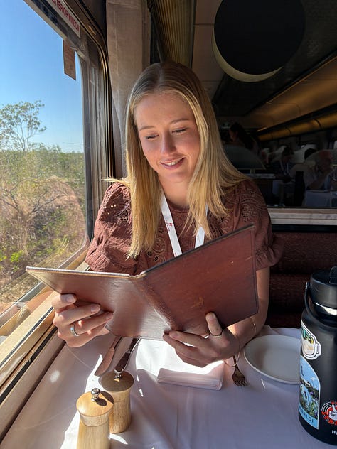 On board The Ghan, July 2026