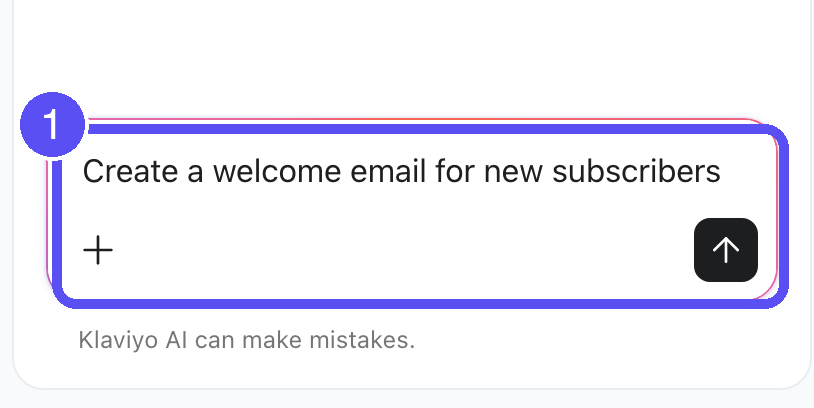 Composer chat panel with a campaign prompt typed into the message box, ready to send