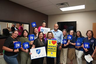 Colin supporting public schools