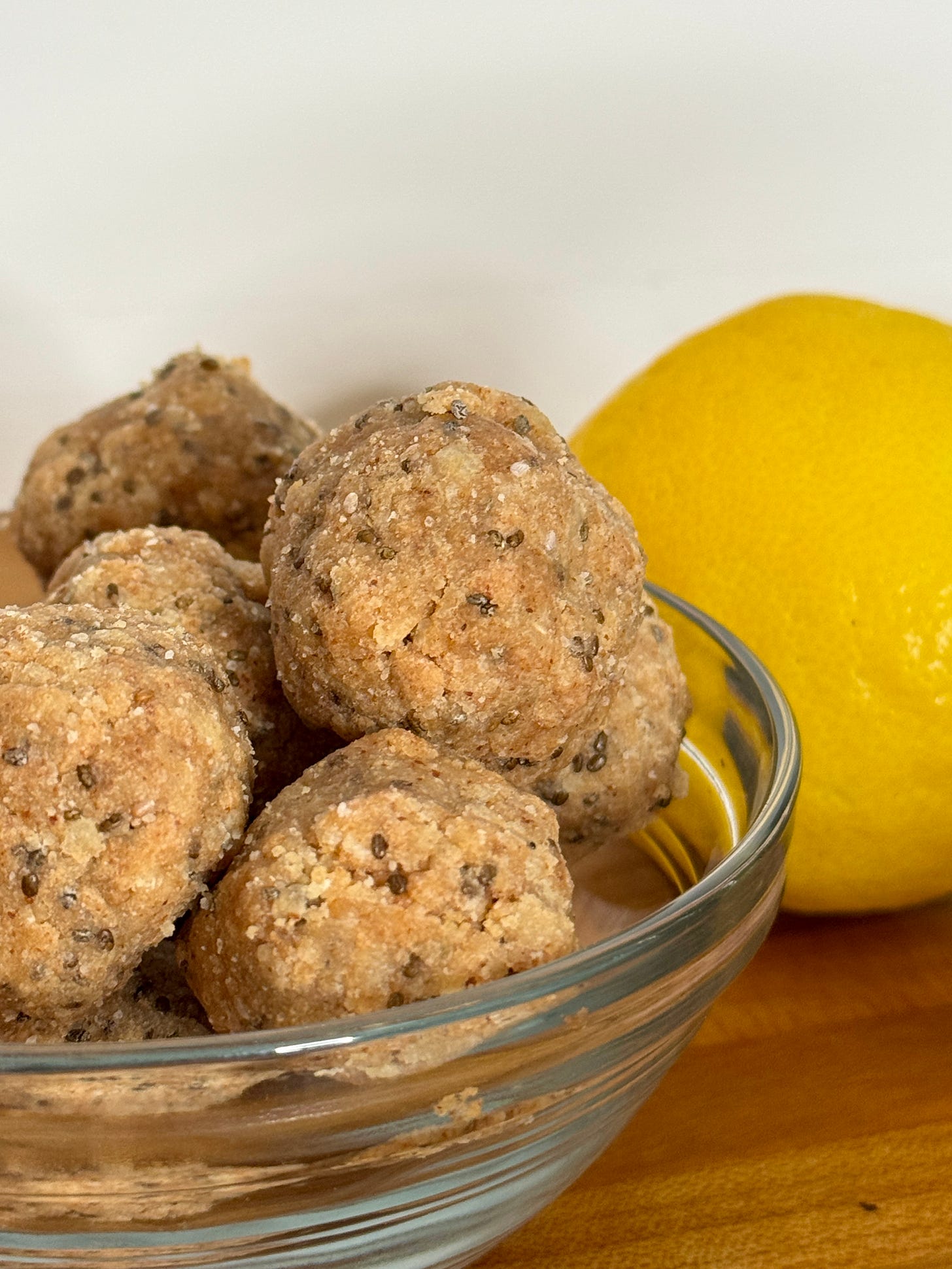 Lemon chia seed energy bites