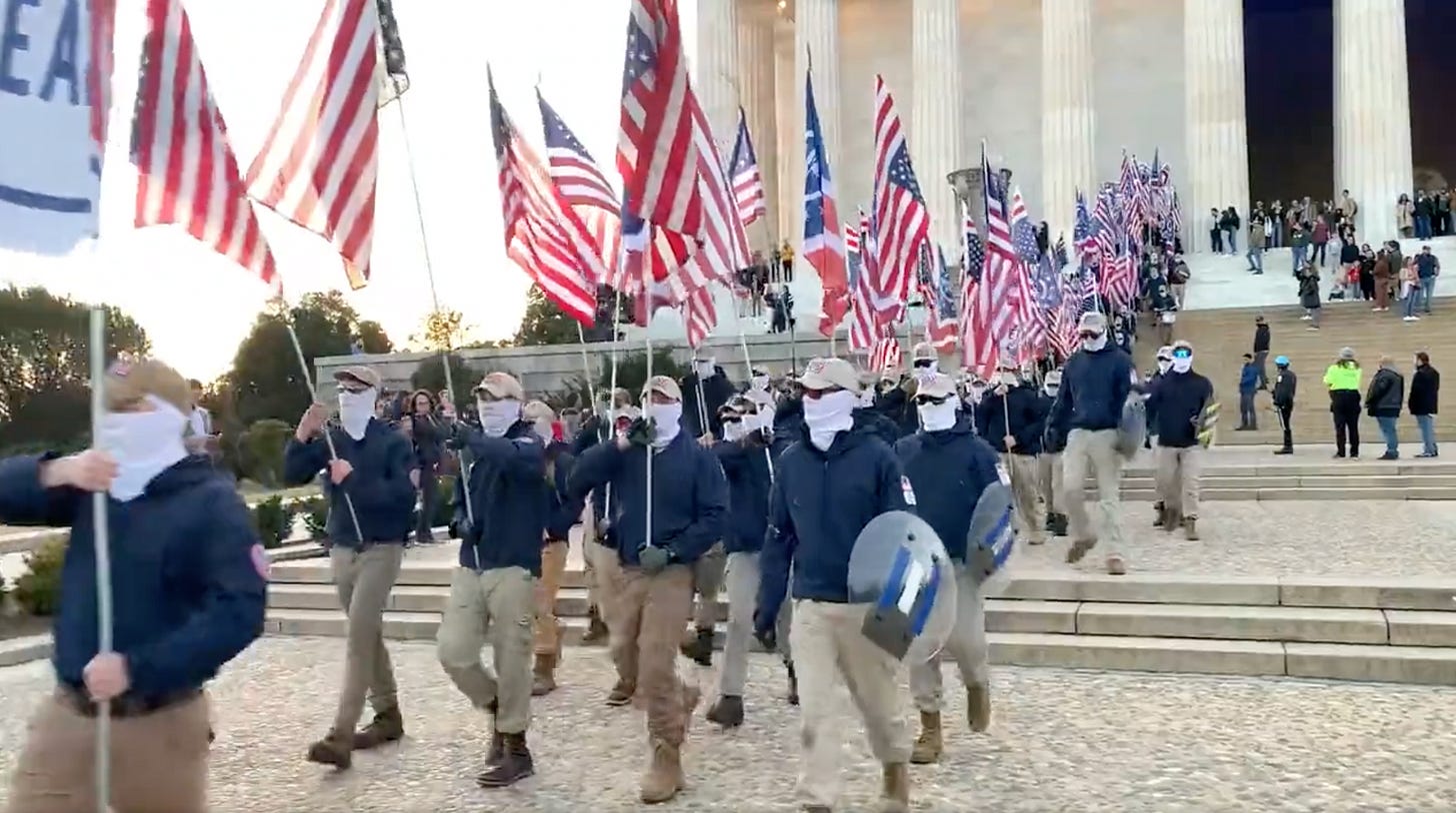 Far-Right Group Patriot Front Marched Down the Mall on Saturday Night |  Washingtonian (DC)