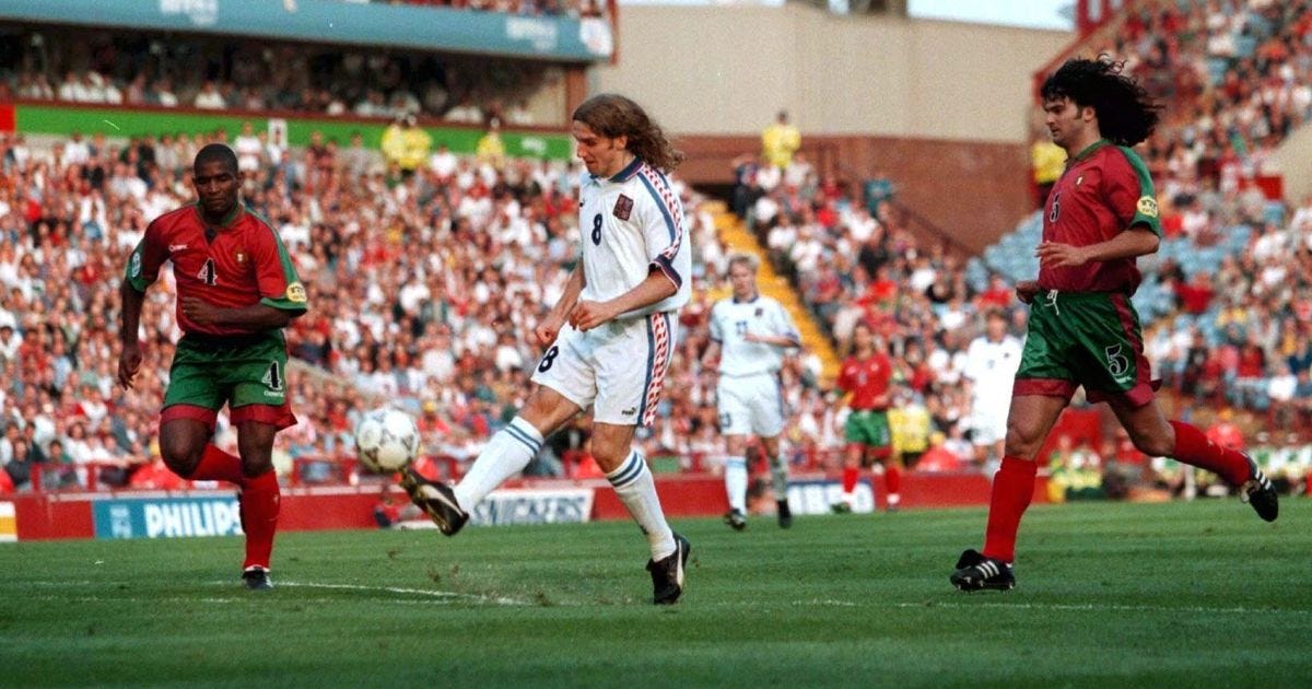 On this day in Euros history: June 23 Karel Poborsky lobs the Czech's into  the semis at Euro 96 - Mirror Online