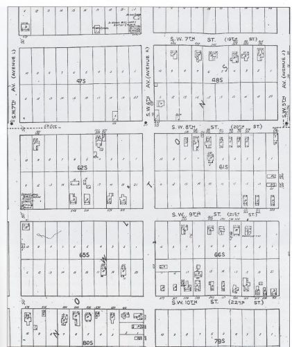 Map of segregated black section of Southside in 1920