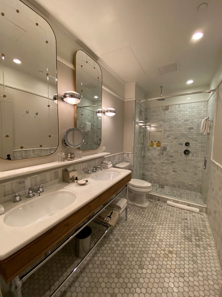 The Beekman hotel atrium, bathroom, dinner and breakfast
