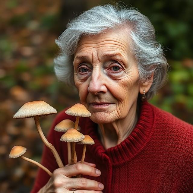 Illustration from A single dose of psilocybin restored function (for at least a few weeks) in a woman with advanced Alzheimer’s disease