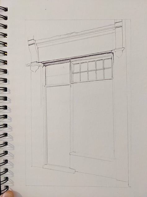 The first photo, probably 2 hours in. Outlining, to the final photo maybe 4 months later?