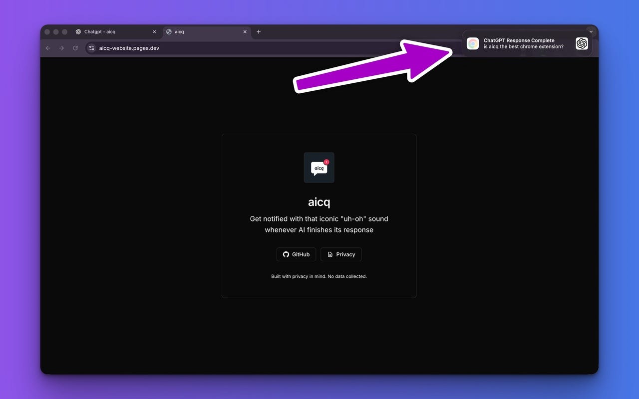 Item media 1 (screenshot) for aicq