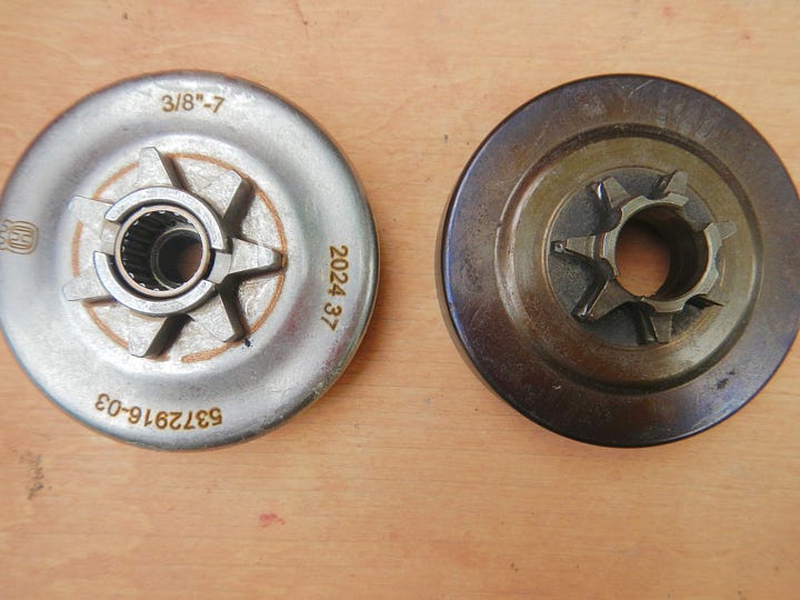 Husqvarna "Swedish made" drive gear versus Chinese knock-off