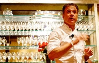 Chef Chiarello comes out to speak between courses Chef Chiarello comes out to speak between courses