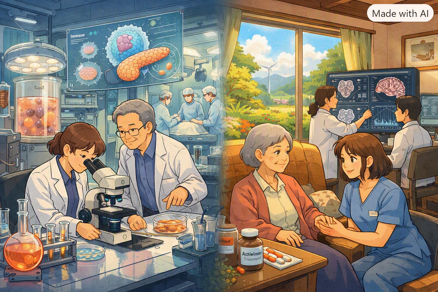 Ghibli biotech scene