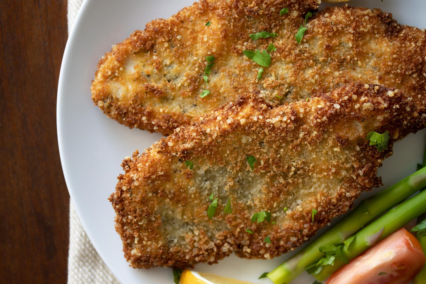 parmesan, panko crusted chicken cutlets