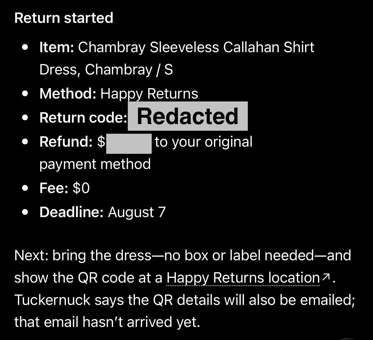 Start Return result