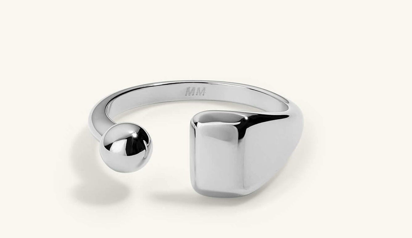 Floating Sphere Signet Ring (Silver)