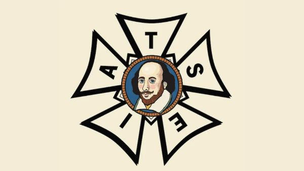 IATSE logo with illustration of William Shakespeare.