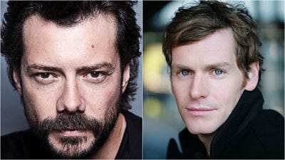 Headshots of actors Álvaro Morte and Shaun Evans Headshots of actors Álvaro Morte and Shaun Evans