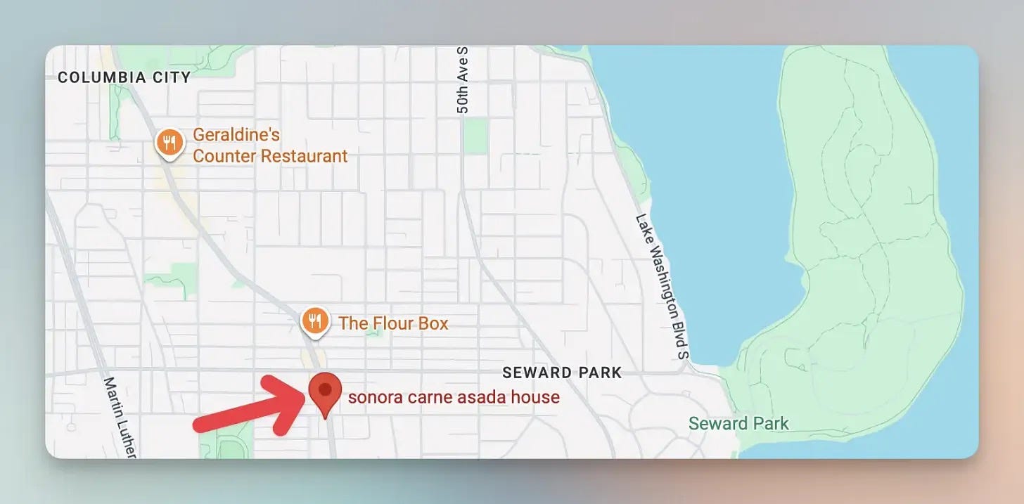 Map showing Sonora close to the Flour Box