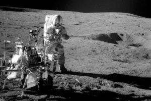 astronaut on surface of the moon