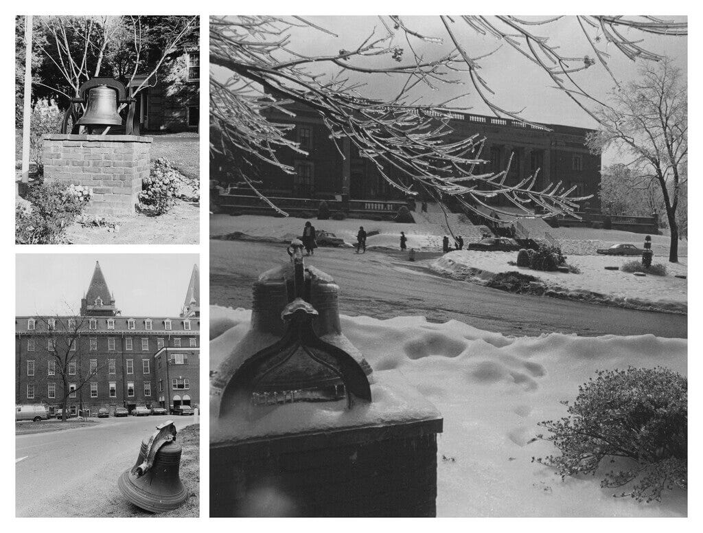 Collage of archival bell images