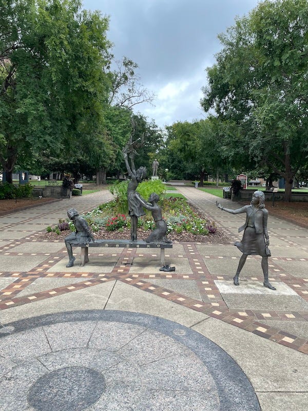 A statue commemorating the four young women who were murdered in the bombing of the 16th Street Baptist Church A statue commemorating the four young women who were murdered in the bombing of the 16th Street Baptist Church