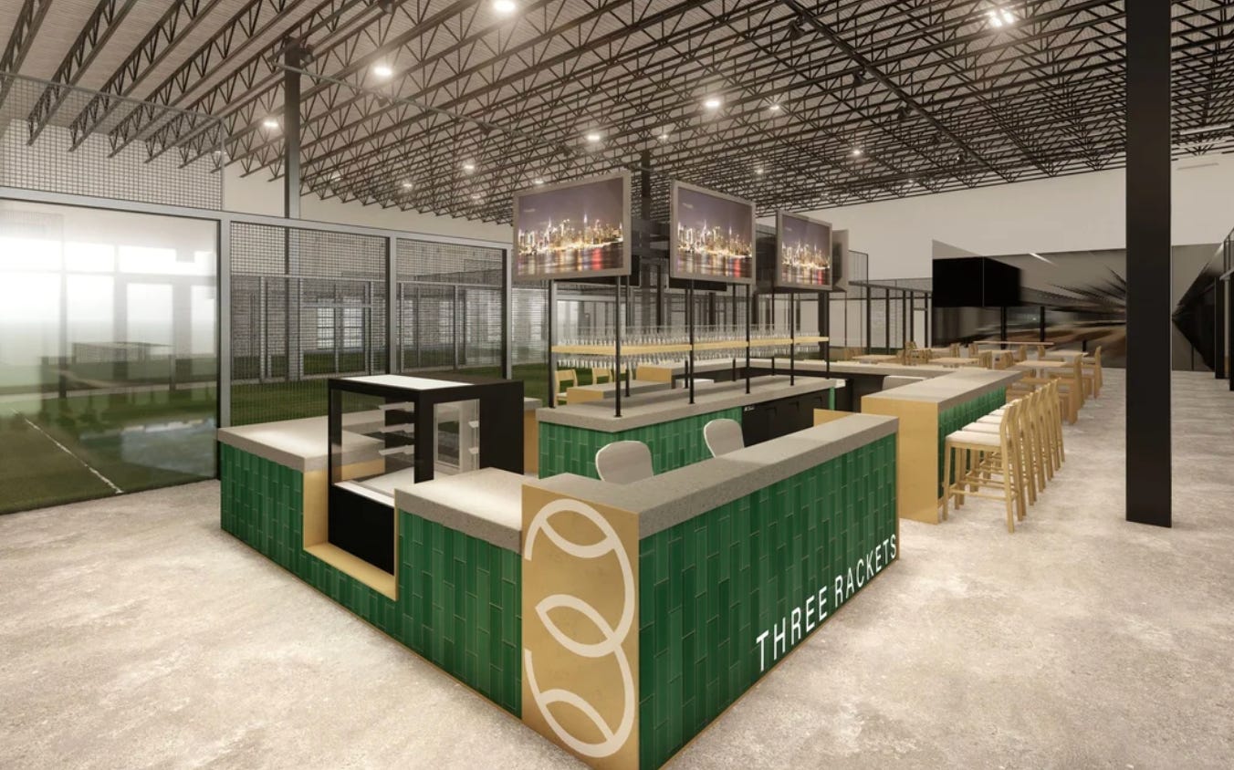 Interior rendering of Three Rackets in Broomfield, CO Interior rendering of Three Rackets in Broomfield, CO