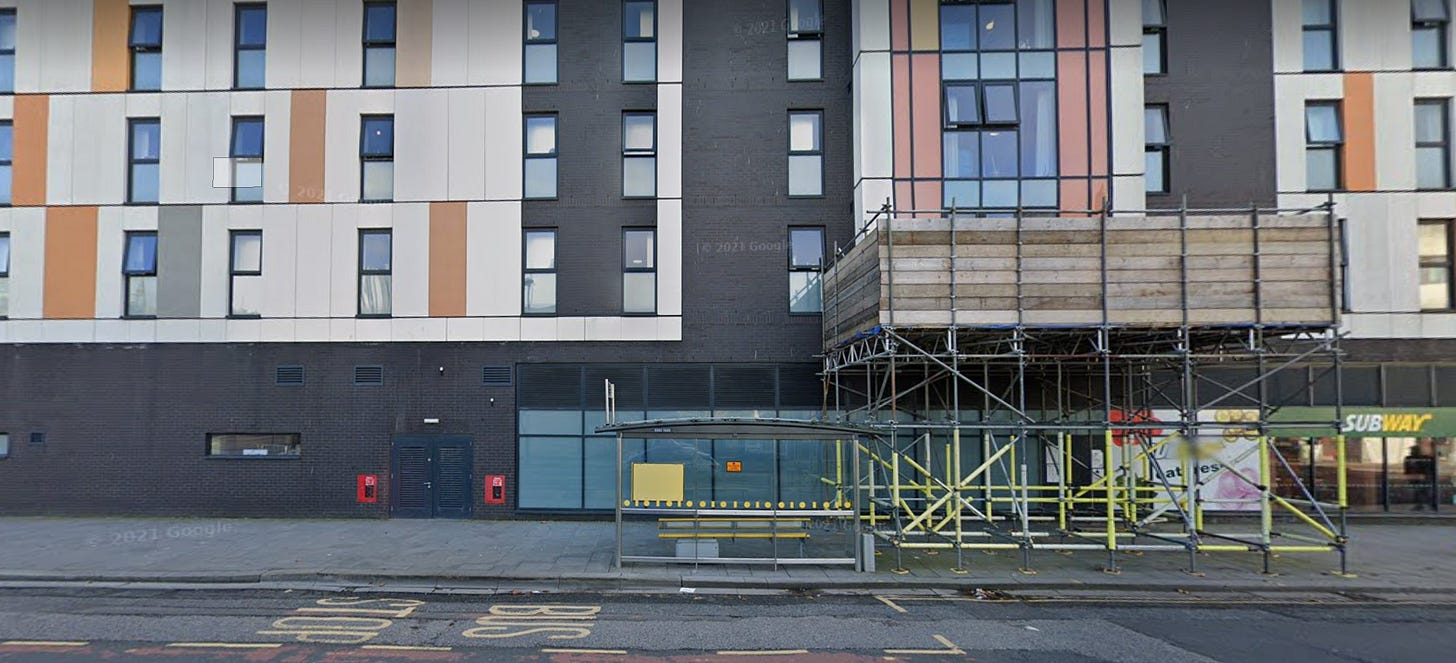 All bus stop and no buses...