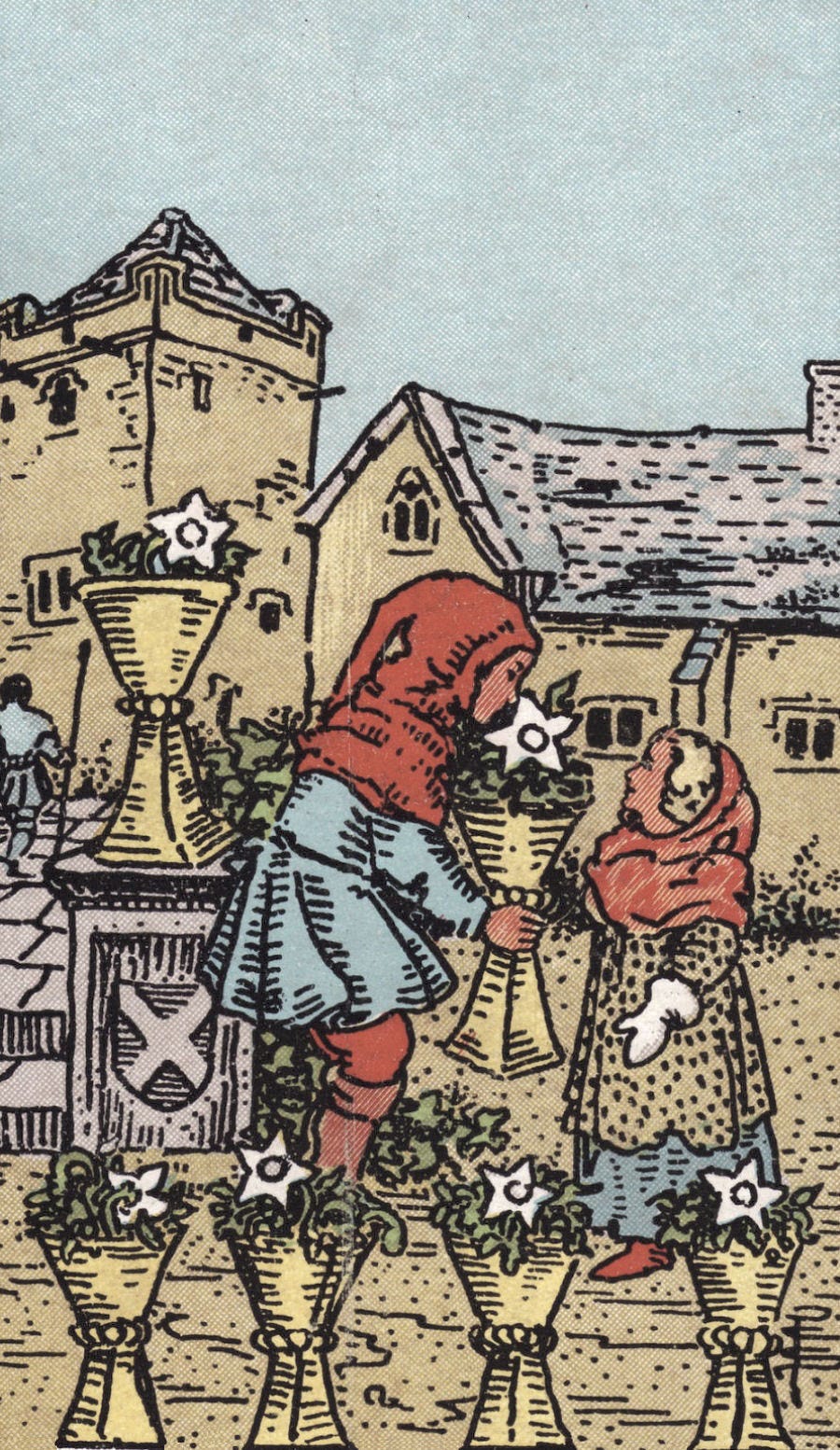 Six of Cups from the Rider Waite Smith Tarot Six of Cups from the Rider Waite Smith Tarot