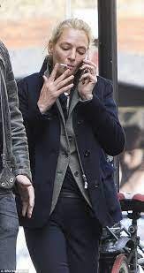 Uma Thurman celebrates 46th birthday with mystery male companion | Daily  Mail Online