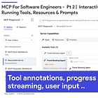 MCP For Software Engineers | Part 2: Interactive & Long-Running Tools (Progress streaming, User Input, Cancellation), Resources & Prompts