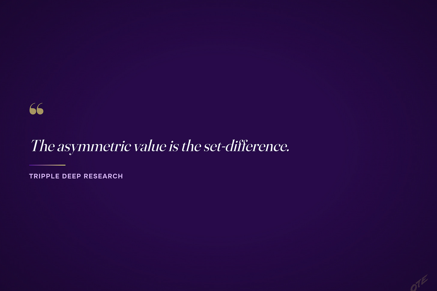 The asymmetric value is the set-difference