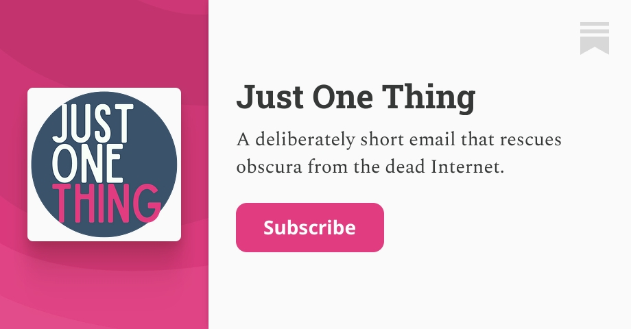 Just One Thing | Karina | Substack