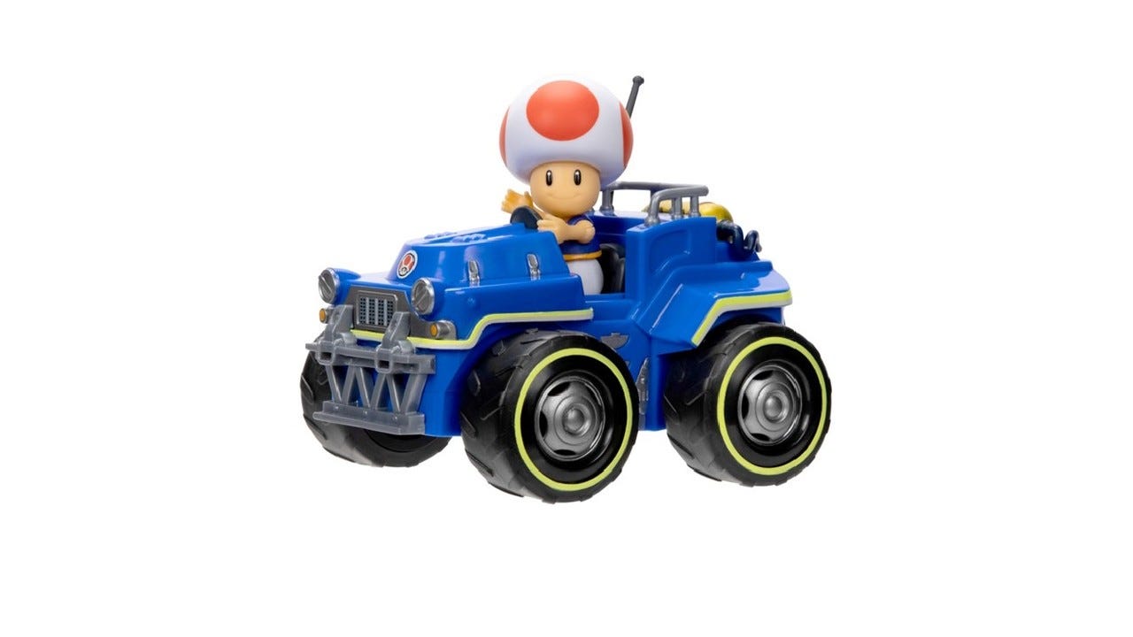 Super Mario Bros. Movie Toad Pull Back Racer