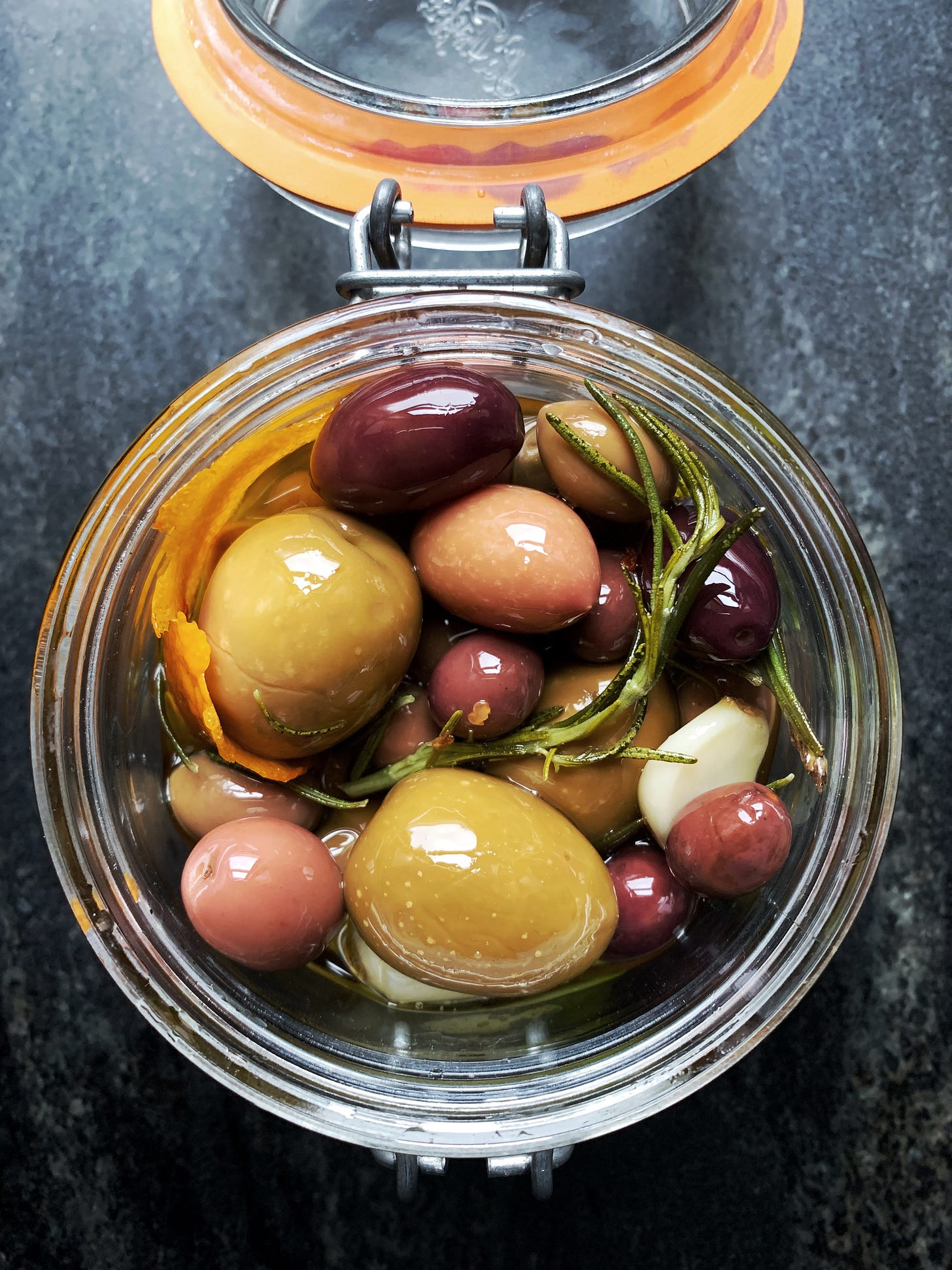 marinated olives in a mason jar marinated olives in a mason jar