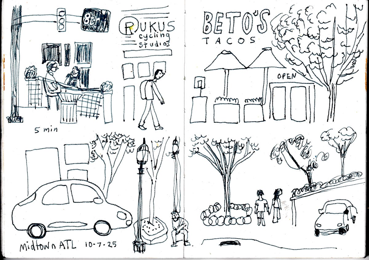sketches in midtown Atlanta by Beth Spencer