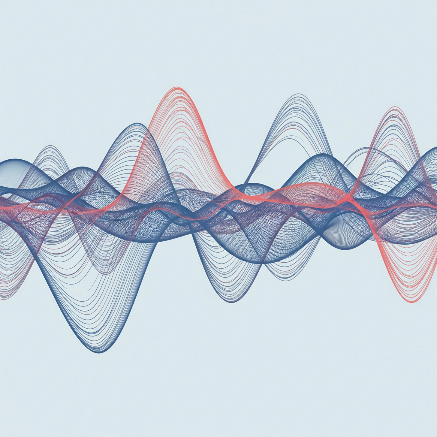 Abstract image with interwoven flowing lines in muted blues and corals, suggesting a fluid and interconnected network