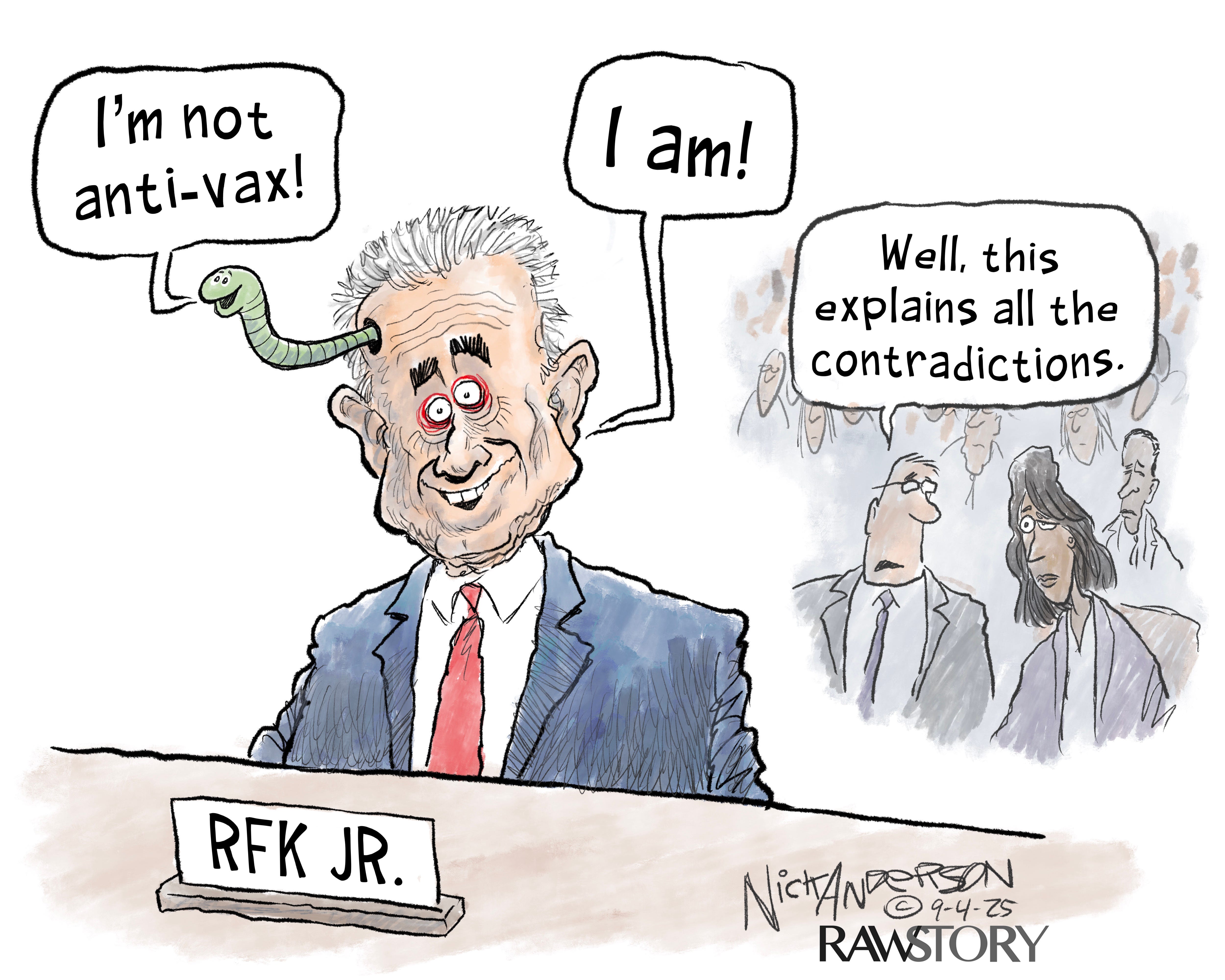 Cartoon Drawing Rfk Jr The Two Faces of RFK Jr. - by Nick Anderson - Pen Strokes
