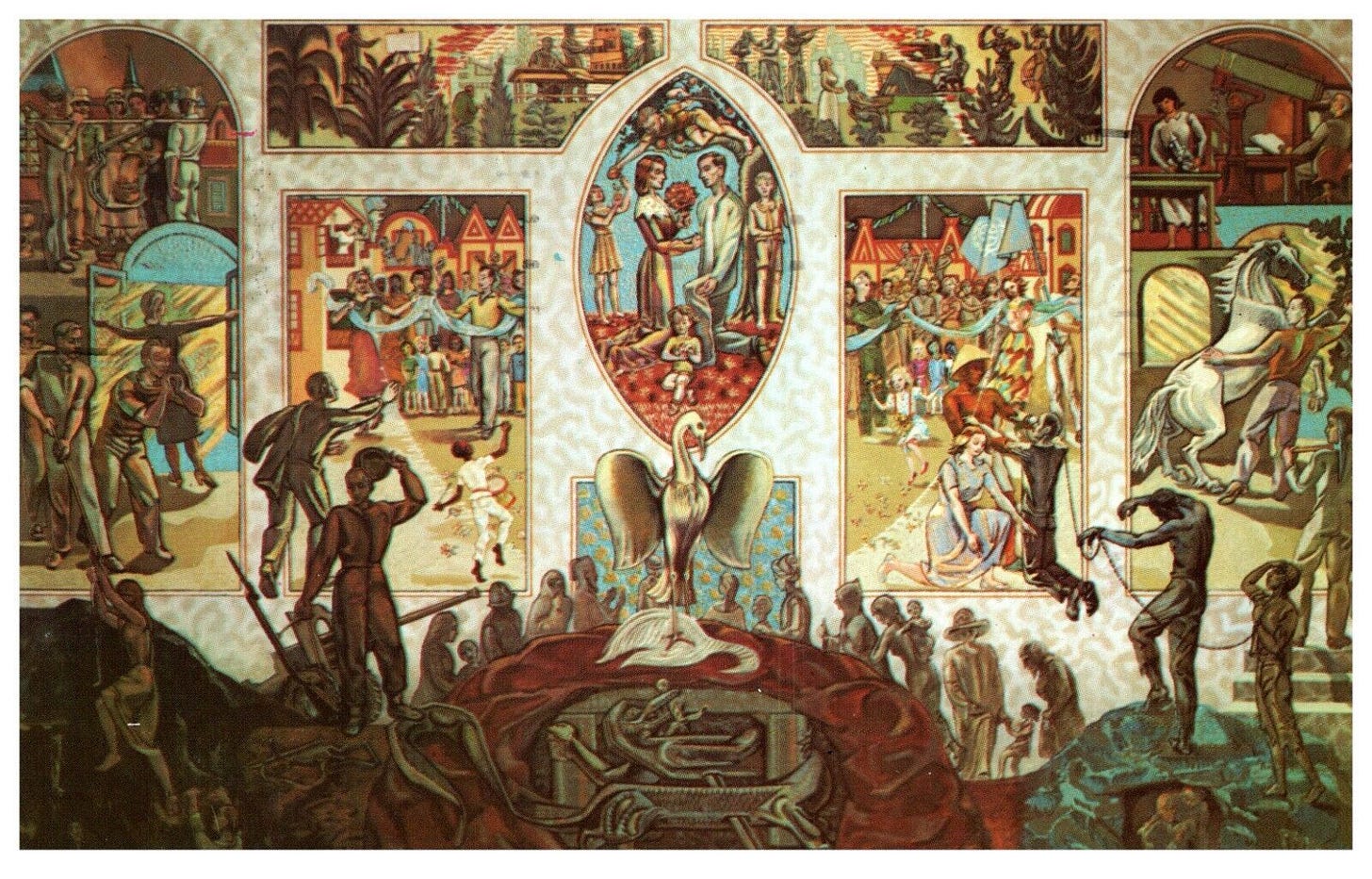 Postcard 1957 United Nations New York mural in the security council ...