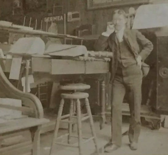 found photograph of a store keeper Waterloo NJ 1870s