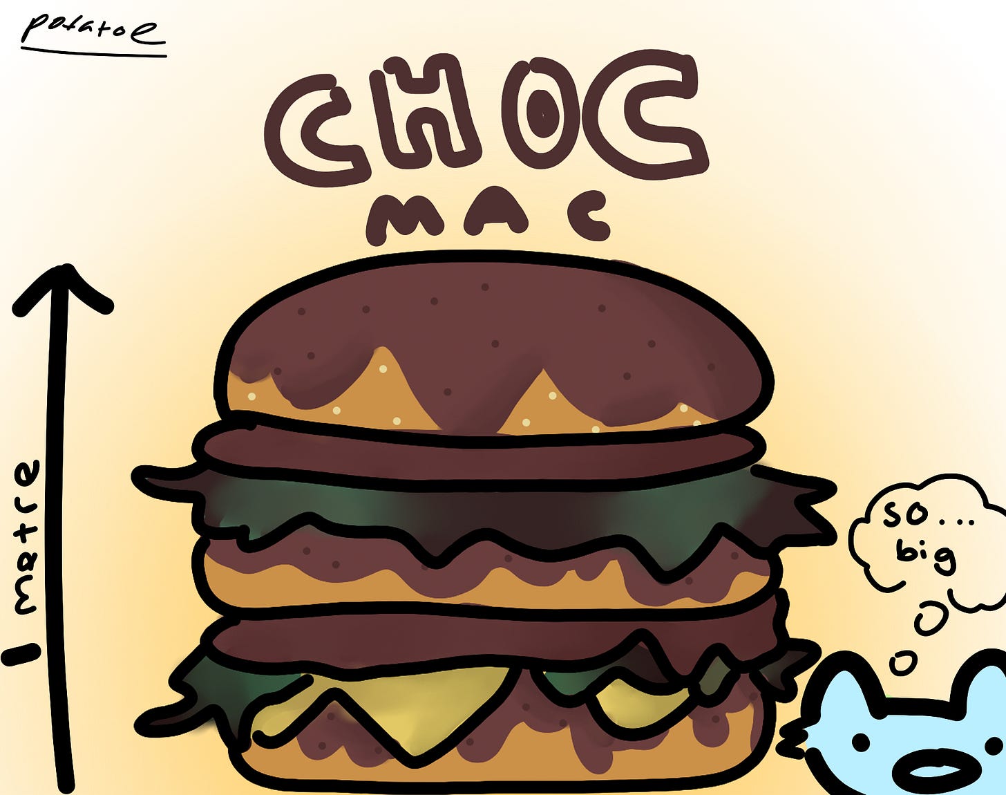 Choc Mac [chocolate burger/chocolate mac/medgie james and potatoe
